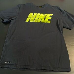 Nike Dri-FIT Black T-Shirt with Neon Logo